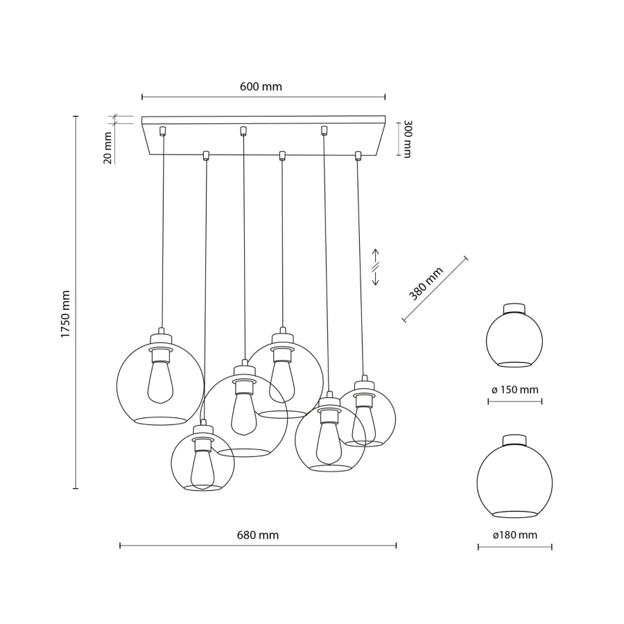 CUBUS GRAPHITE LAMPA WISZĄCA 6